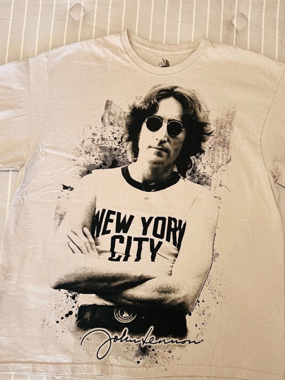 Zion Rootswear White John Lennon "New York City" Graphic Tee
